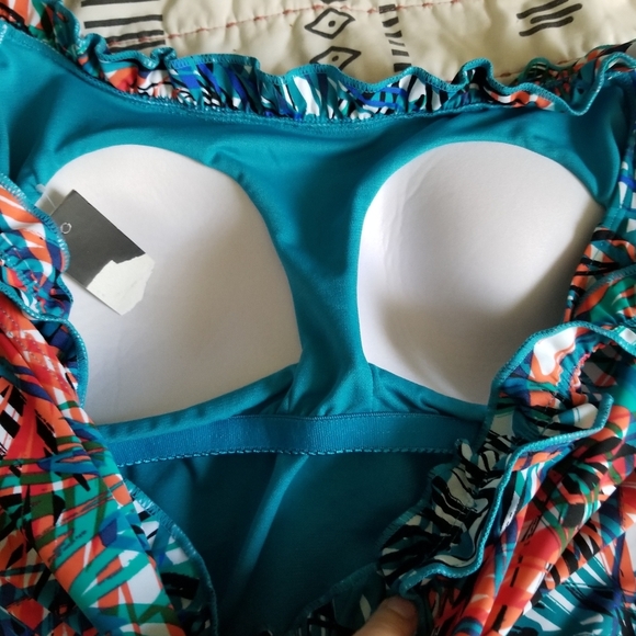 Nicole Miller Studio Paradise Tropical Print One Piece Swimsuit 2X - Picture 4 of 8